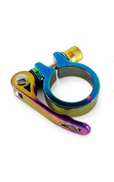 Bisiklet SELE BORUSU KELEPÇESİ MANDALLI Rainbow 34,9MM ( 31,8 SELE BORUSU UYUMLU ) oilslick