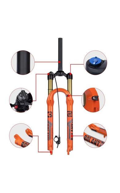 BOLANY Kashima 29" Jant Havalı Kilitlenebilir Bisiklet Maşası 1-1/8 QR Amortisörlü Maşa Turuncu