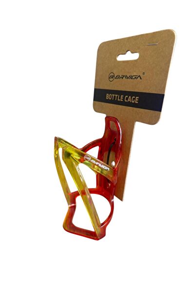 Briviga Plastik Matara Kafesi Sarı Kırmızı PC Bisiklet Suluk Şişe Kafesi (13.5x7.7cm, 35g)