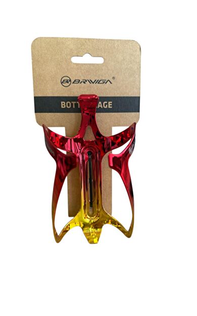 Briviga Sarı-Kırmızı İki Renk Alüminyum Matara Kafesi Bisiklet Suluk Şişe Matara Tutucu Kafesi