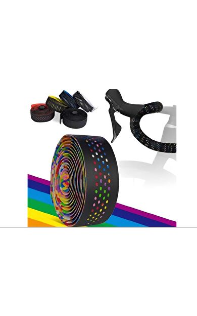 Briviga Rainbow Gidon Bandı PU+EVA Bisiklet Gidon Bandı Yol Sargısı 2150x30mm Yol Bisikleti sargı