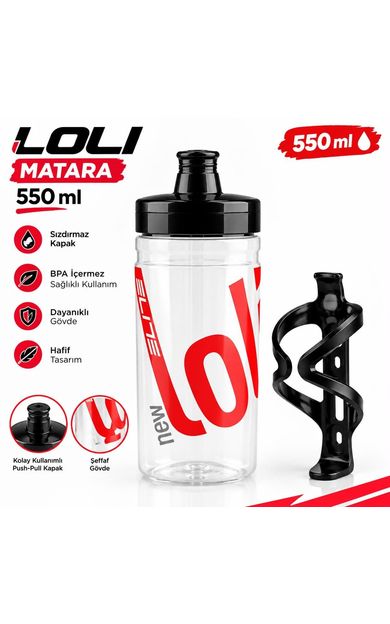 Elite New Loli Bisiklet Matarası Şeffaf Renk Suluk 550Ml Performance Matara Kafesi Hediyeli