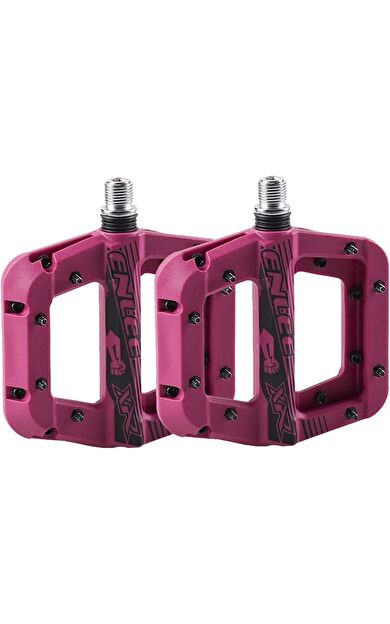 Enlee Renkli Çivili Kaymaz Platform Pedal MTB Rulmanlı Plastik Alüminyum Pedal Ultra Hafif Mor