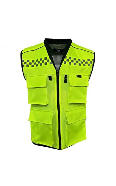 Forte Gt 1186 Cepli Motosiklet Reflektif Yelek Rüzgara Geçirmez XL Beden Sarı