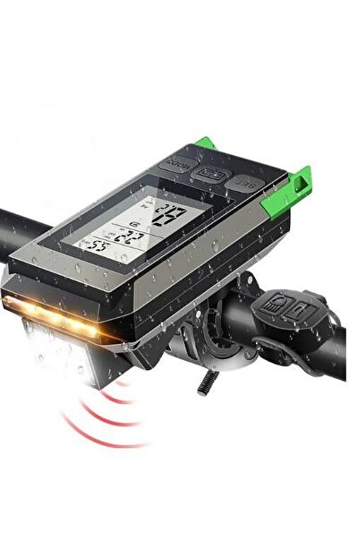 Forte GT 6145 450 Lümen Bisiklet Ön Işık Ve Km Saati Wireless Kablosuz Yeşil Renk