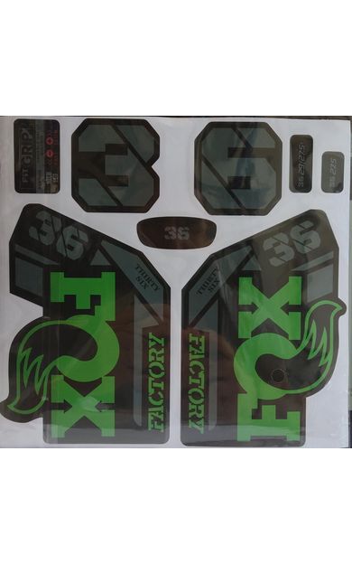 Fox 36 Bisiklet Maşa Etiketi, Kask Sticker Seti, Çıkartma Etiketi Fıstık Yeşili