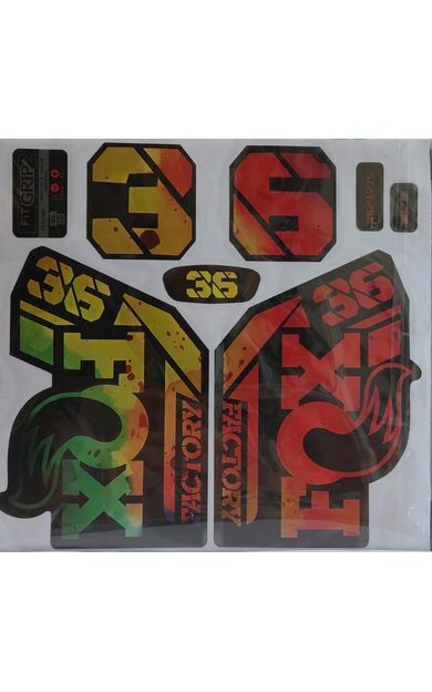 Fox 36 Bisiklet Maşa Etiketi, Kask Sticker Seti, Çıkartma Etiketi Fıstık Sarı Kırmızı