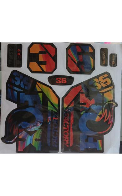 Fox 36 Bisiklet Maşa Etiketi, Kask Sticker Seti, Çıkartma Etiketi Fıstık Rainbow