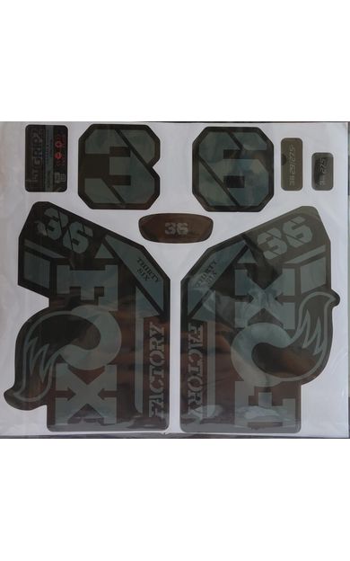 Fox 36 Bisiklet Maşa Etiketi, Kask Sticker Seti, Çıkartma Etiketi Siyah Gri