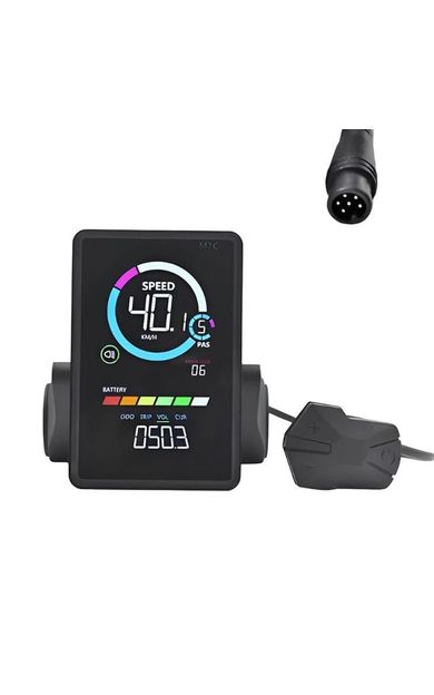 E-Bike Ekran - M7C-2 Ekran, 6 Pin, Renkli, RKS Uyumlu elektrikli bisiklet ekranı 6 pinli