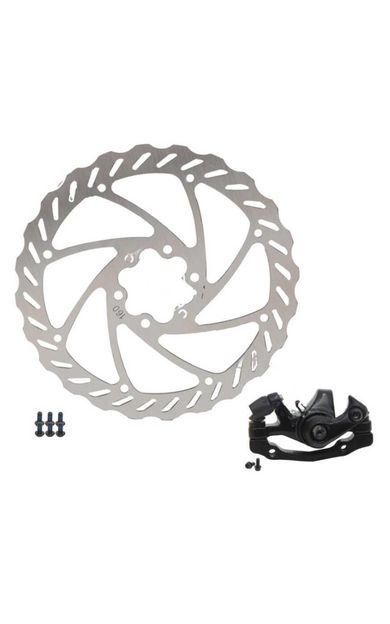 Bisiklet Fren Kaliperi + 160 mm 6 Vidalı Rotor Seti Bisiklet Disk Fren Ön Rotor+Kaliper Set