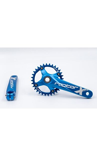 Raptor A28Z-AS322 32T 170 mm Tek Yaprak Aynakol Seti Göbek+Aynakol+Yaprak Bisiklet Krank Seti Mavi
