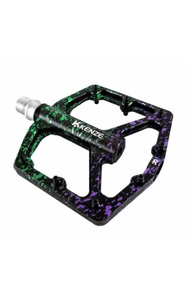 Kenze 3 Rulmanlı Ultralight Alüminyum Alaşımlı Mtb Bmx Geniş Hafif Platform Pedal Yeşil Mor