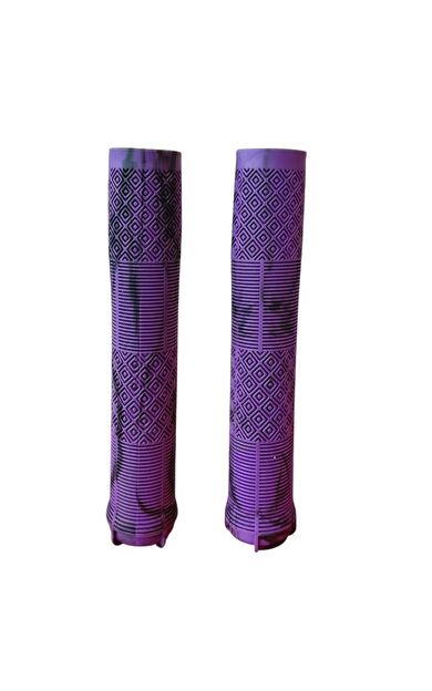 KENZE MTB Elcik Silikonlu Çift Renk Kaymaz Yapı 170 mm Bisiklet Elciği Kolay Kavrama Mor