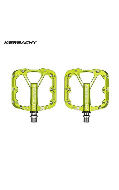Kereachy 3 Rulmanlı Alüminyum Alaşımlı Mtb Freeride Bmx Geniş Platform Bisiklet Pedalı Yeşil