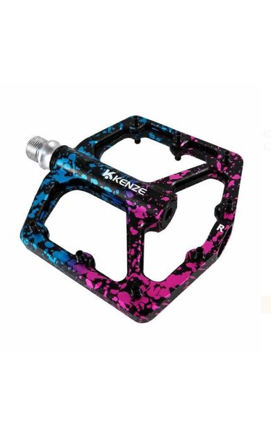 Kenze 3 Rulmanlı Ultralight Alüminyum Alaşımlı Mtb Bmx Geniş Hafif Platform Pedal Mavi Mor Pembe