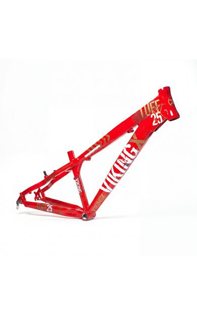 VikingX Tuff X-25 Dirt Jump Kadro Alüminyum Dirt Jump Bisiklet Kadrosu Hafif ve Dayanıklı Kırmızı