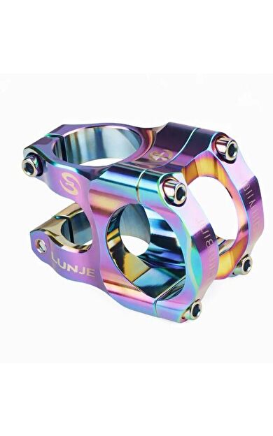 Lunje Alüminyum 31,8mm Mtb Freeride Gidon Boğazı Bisiklet Gidon Boğazı Rainbow Oil Slick Renk Boğaz