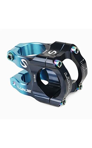 Lunje Alüminyum 31,8mm Mtb Freeride Gidon Boğazı Bisiklet Gidon Boğazı Siyah Mavi Çift Renk Boğaz