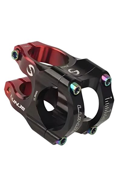 Lunje Alüminyum 31,8mm Mtb Freeride Gidon Boğazı Bisiklet Gidon Boğazı Siyah Kırmızı Çift Renk Boğaz