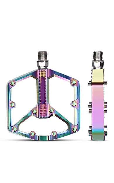 XBYC 1818 Rainbow Alüminyum Rulmanlı Bisiklet Pedalı Ultra Hafif Freeride Platform Pedal