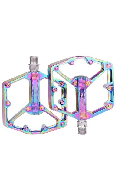 Meroca Rainbow Alüminyum Rulmanlı Bisiklet Pedalı Ultra Hafif Freeride Platform Pedal