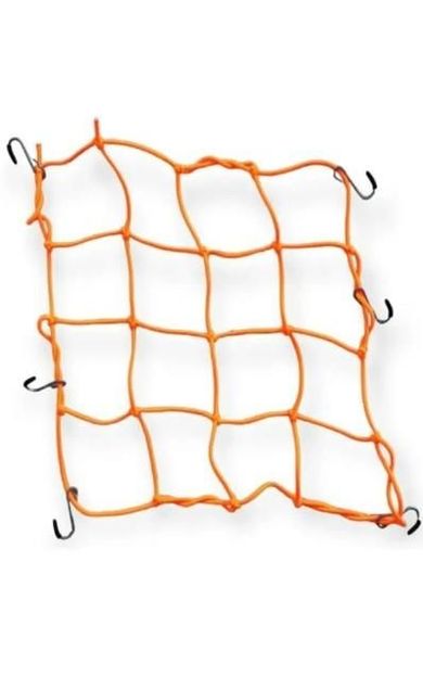 Motosiklet Kask Ve Bagaj Filesi Plastik Kancalı File 35X35 Cm Turuncu