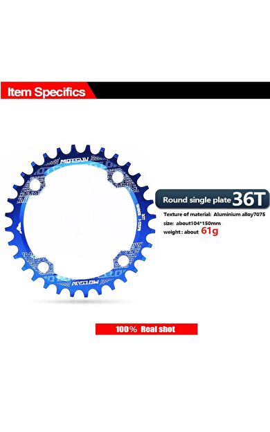 Motsuv Bisiklet Aynakol Tek Yaprak  8/9/10/11 Vites  34T MAVİ