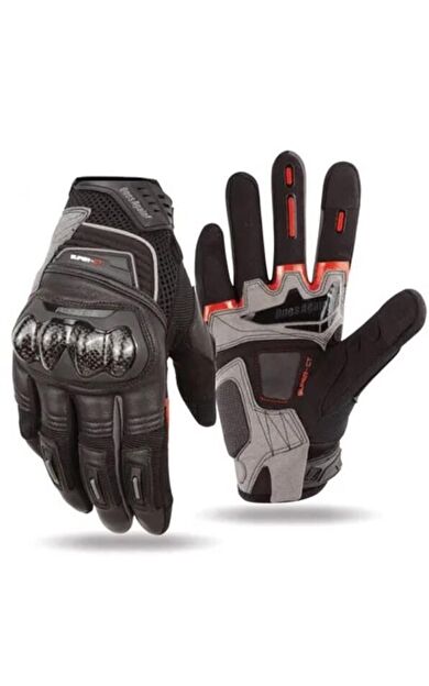 One's Again MG08 Karbon Korumalı Yazlık Uzun Parmaklı Motosiklet Eldiveni Siyah L Beden