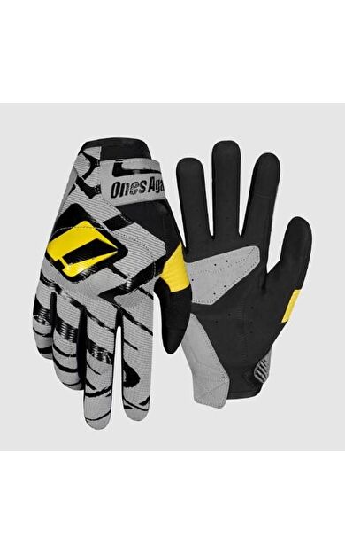 One's Again MG12X Built-İn Korumalı Uzun Parmaklı Motosiklet Eldiveni Gri Sarı XL Beden