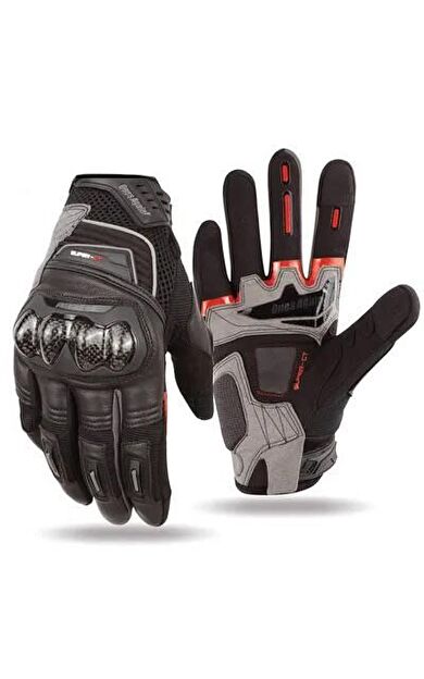 One's Again MG08 Karbon Korumalı Yazlık Uzun Parmaklı Motosiklet Eldiveni Siyah XXL Beden