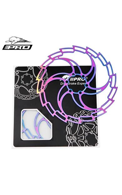 PRO 180 mm Bukalemun Rotor Bisiklet Disk Fren Rotoru 180mm 6 Vida MTB Ultra Hafif Rainbow Rotor