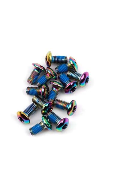 PRO Bisiklet Scooter Fren Disk Vidası Rotor Civatası 6 Vida MTB Rotor Vidası 12li Paket Rainbow