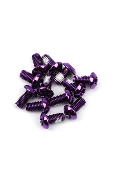 PRO Bisiklet Scooter Fren Disk Vidası Rotor Civatası 6 Vida MTB Rotor Vidası 12li Paket Mor Renk