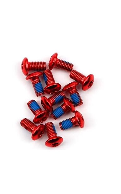 PRO Bisiklet Scooter Fren Disk Vidası Rotor Civatası 6 Vida MTB Rotor Vidası 12li Paket Kırmızı