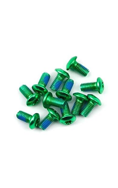 PRO Bisiklet Scooter Fren Disk Vidası Rotor Civatası 6 Vida MTB Rotor Vidası 12li Paket Yeşil Renk