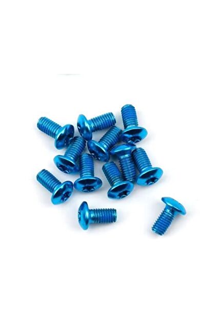 PRO Bisiklet Scooter Fren Disk Vidası Rotor Civatası 6 Vida MTB Rotor Vidası 12li Paket Mavi Renk