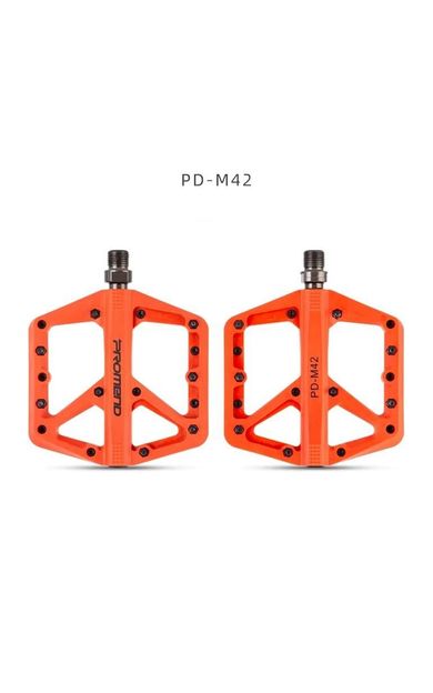 Promend Renkli Platform Pedal MTB Freeride Kaymaz Rulmanlı Plastik Pedal Ultra Hafif Turuncu Renk