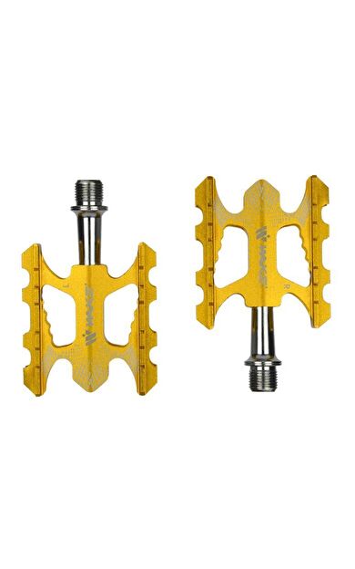 Wake Mtb Freeride Pedal Sarı Renkli Platform Pedal MTB Freeride Kaymaz Rulmanlı Alüminyum Pedal