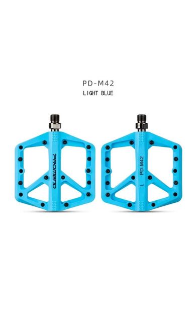 Promend Renkli Platform Pedal MTB Freeride Kaymaz Rulmanlı Plastik Pedal Ultra Hafif Açık Mavi Renk