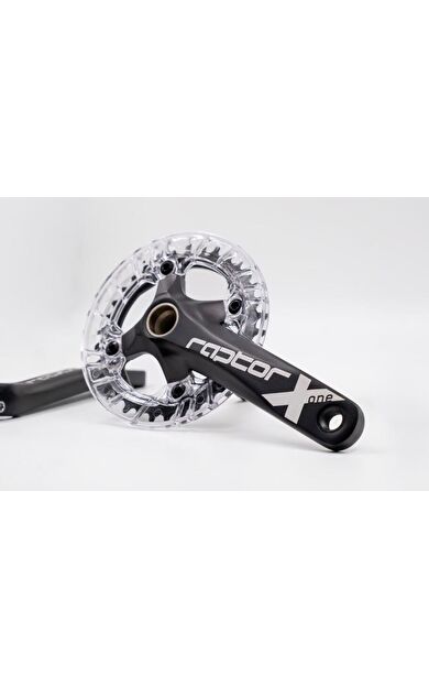 Raptor 34T Tek Yaprak Şeffaf Muhafazalı Aynakol Seti Göbek+Aynakol+Yaprak Bisiklet Krank Set Siyah