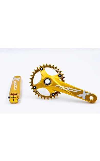 Raptor A28Z-AS322 32T 170 mm Tek Yaprak Aynakol Seti Göbek+Aynakol+Yaprak Bisiklet Krank Seti Gold