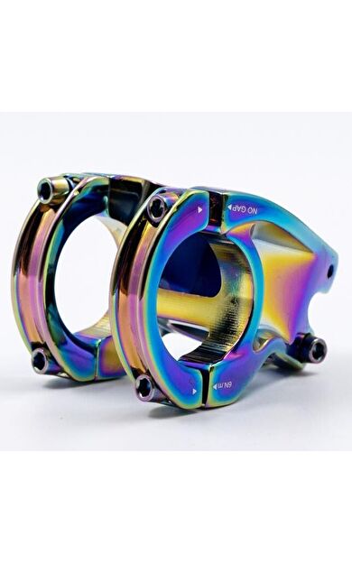 Raptor Alüminyum AS-352  35 mm Riser Mtb Gidon Bisiklet Gidonu Oil Slick Rainbow Renk Gidon Boğazı