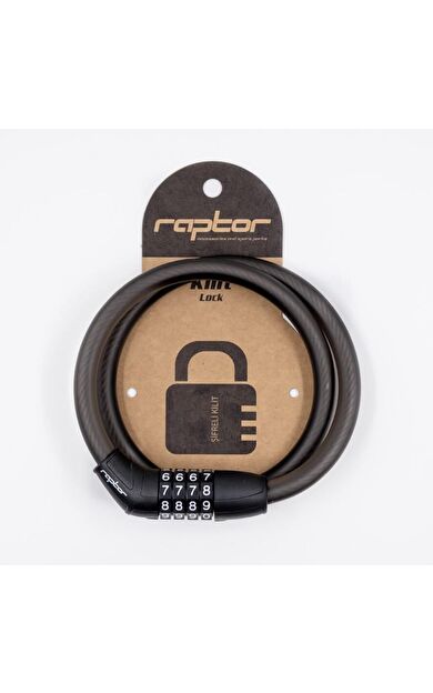 RAPTOR 4 Haneli Şifreli Çelik Halat Kilit 3.8x12×80cm Ölçülerinde Dayanıklı Şık Bisiklet Kilidi