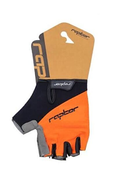 Raptor Cırtlı Eldiven Kısa Parmak Bisiklet Eldiveni MTB Yarım Parmak Eldiven Large Beden Turuncu