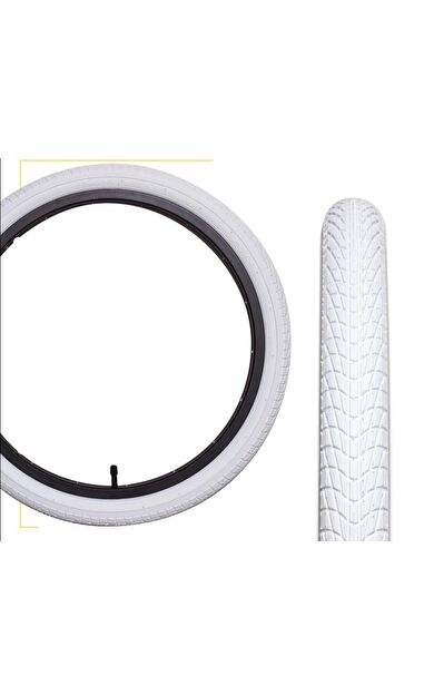 RAPTOR Beyaz Dış Lastik 20X1.95 (Desen-P1023) 20 Jant Beyaz Çocuk Bisikleti Dış Lastiği Düz Lastik