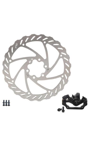 Bisiklet Fren Kaliperi + 160 mm 6 Vidalı Rotor Seti Bisiklet Disk Fren Arka Rotor+Kaliper Set