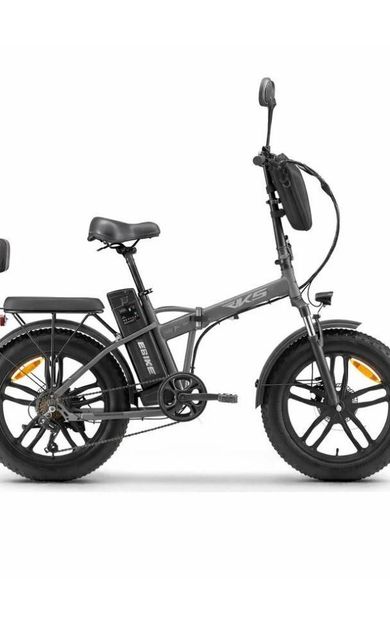 Rks Rs3 Pro Max Elektrikli Bisiklet Gri Renk ELEKTRİKLİ BİSİKLET Çantalı Aynalı Bagajlı Model