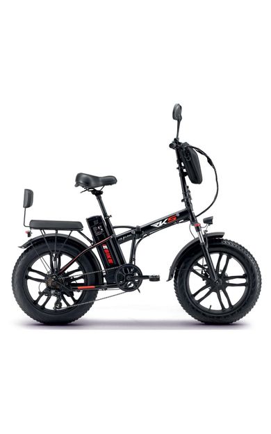 Rks Rs3 Pro Max Elektrikli Bisiklet Siyah Renk ELEKTRİKLİ BİSİKLET Çantalı Aynalı Bagajlı Model