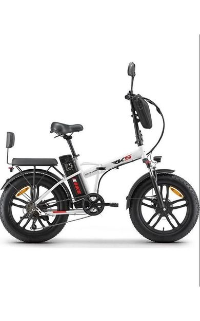 Rks Rs3 Pro Max Elektrikli Bisiklet Beyaz Renk ELEKTRİKLİ BİSİKLET Çantalı Aynalı Bagajlı Model
